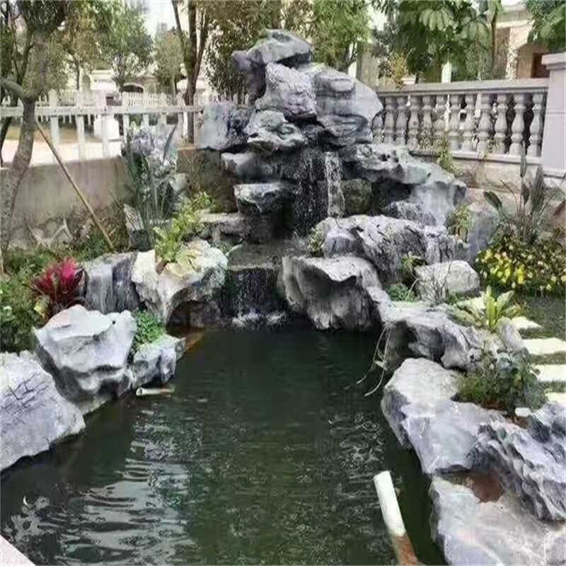 内蒙古庭院假山鱼池图片