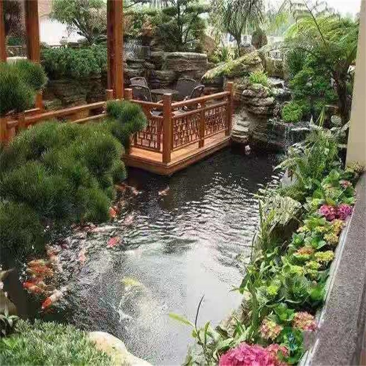 内蒙古别墅庭院景观设计鱼池